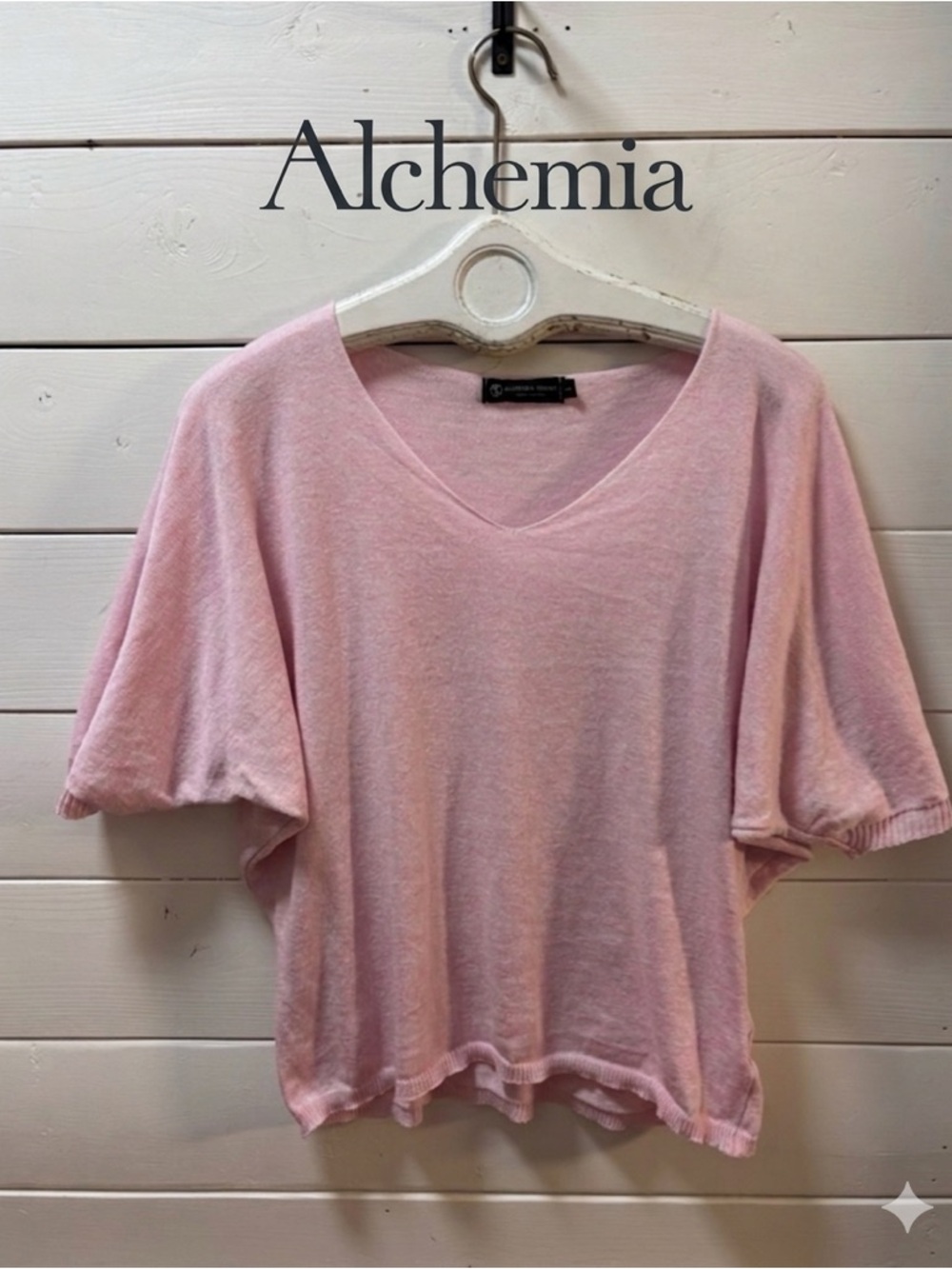 ALCHEMIA TRICOT Pink Lightweight Knit Top Size L